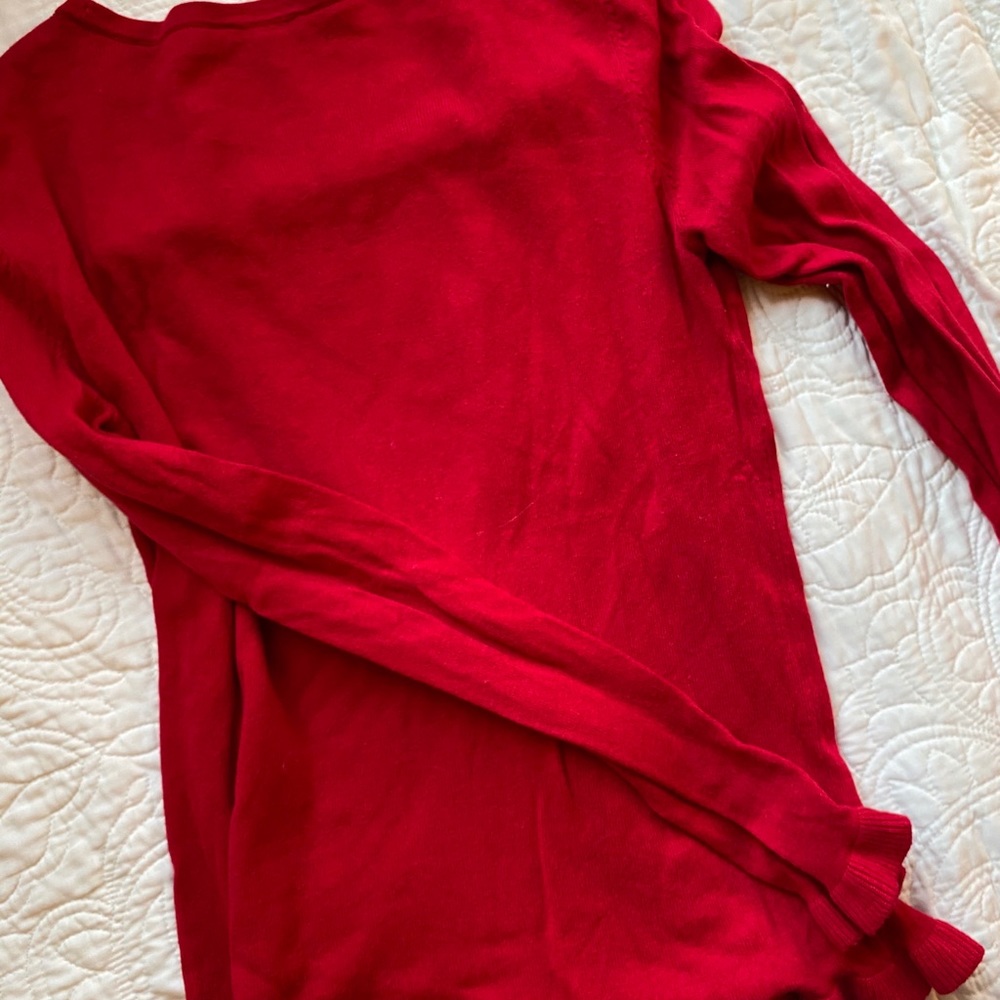 Talbots Red Ruffle Sweater! - Picture 5 of 5